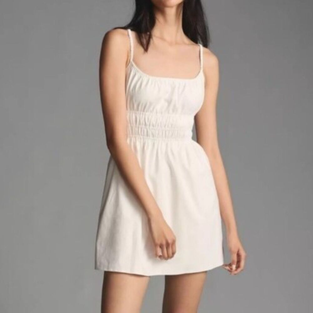 Reformation Off White Smocked Spaghetti Strap Sundress Cottagecore Dress